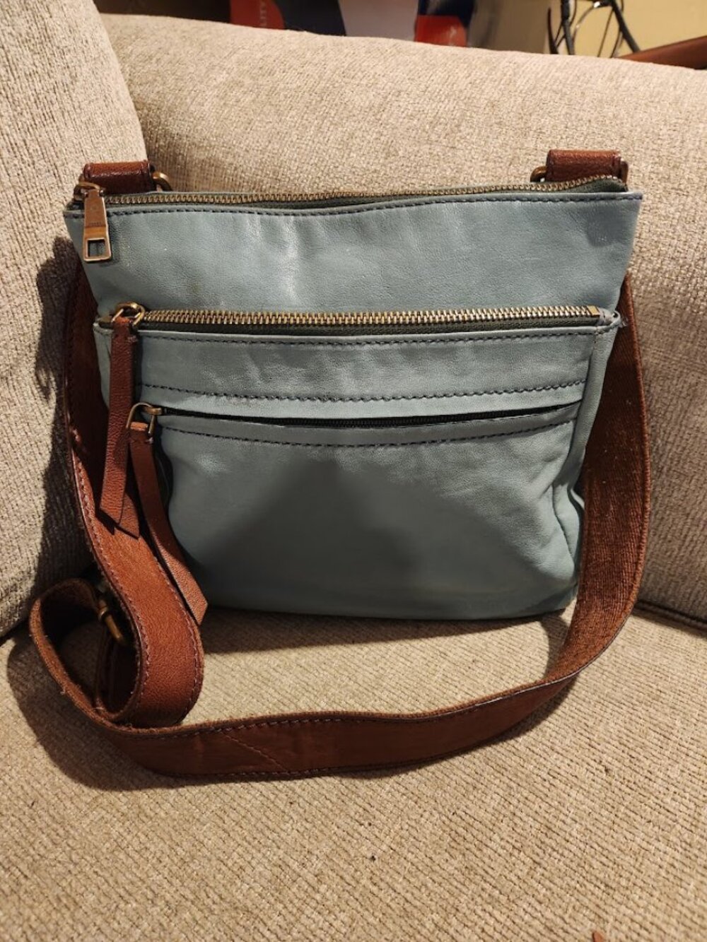 pretty blue fossil bag